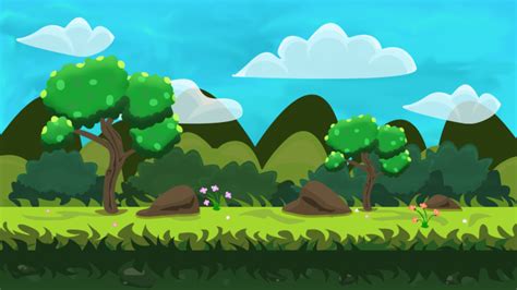 GRASS PLAIN VECTOR BACKGROUND | GameDev Market 2d Game Background, Forest Background, Cartoon ...