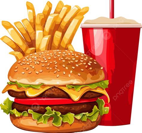 Classic Burger And Crispy Fries Delicious Combo, Burge, Combo, Food PNG ...