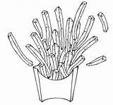 French Fries Coloring Page sketch template