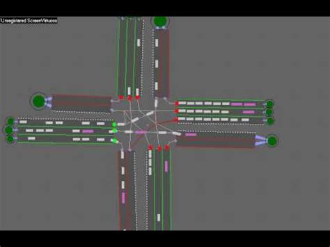 Traffic Flow Simulation - four arm intersection - YouTube