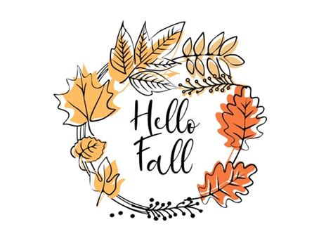 Hello Fall PNG Fall Illustration PNG Fall Leaves Clip Art - Etsy UK