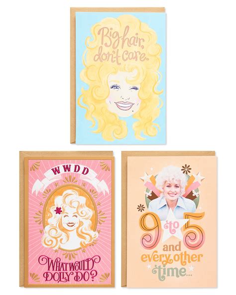 American Greetings Dolly Parton Birthday Card Bundle (3-Count, Dolly ...