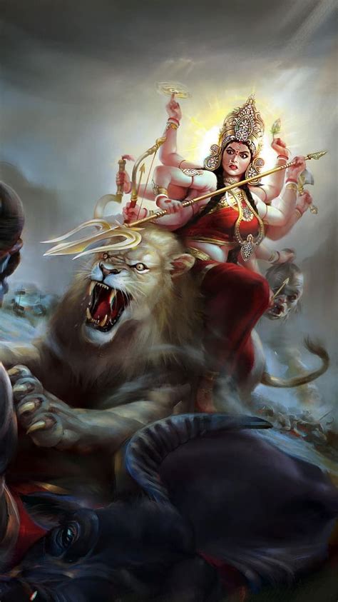 720P free download | Durga Ji Ki, Animation, goddess, angry lion, durga maa, HD phone wallpaper ...