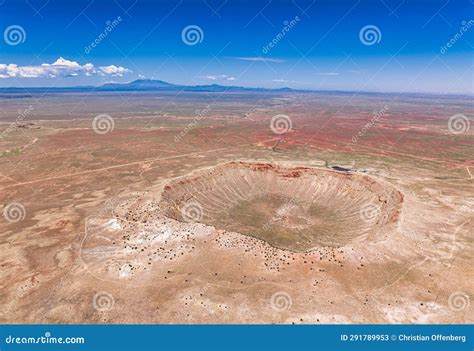 Amazing Aerial View of the Meteor Crater Natural Landmark Near Winslow, Arizona Stock Image ...