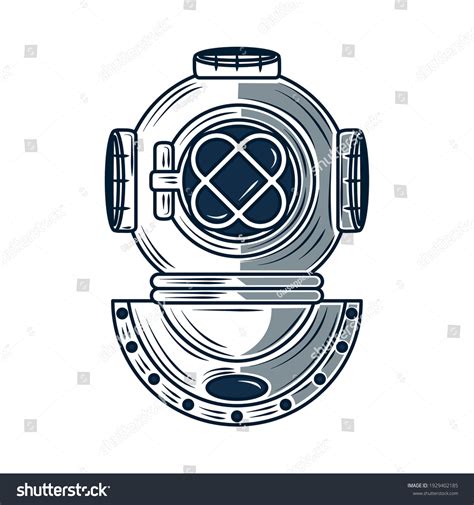 Hand Drawing Vintage Diver Helmet Stock Vector (Royalty Free ...