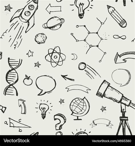 Education science doodles - seamless pattern Vector Image