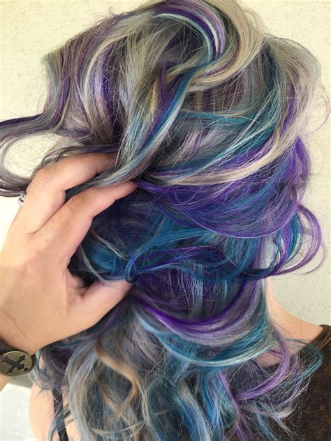 teal and purple hair - rockwellhairstyles