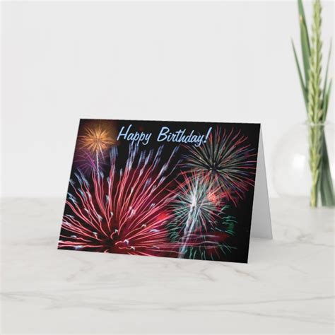 Fireworks, Happy Birthday! Card | Zazzle