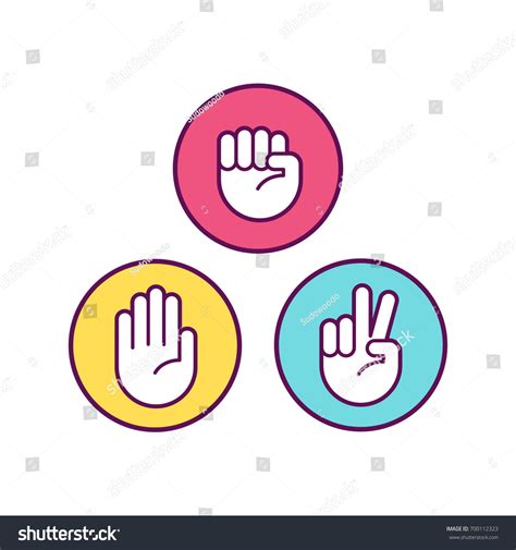 Rock Paper Scissors Icons Isolated Vector Stock Vector (Royalty Free ...