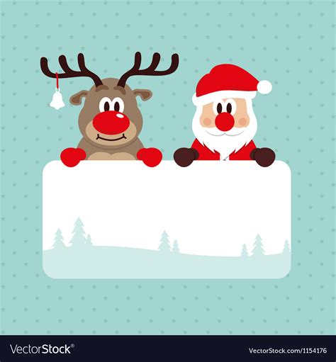 Christmas santa and rudolph Royalty Free Vector Image