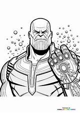 Thanos With Infinity Gauntlet  Coloring Pages For Kids sketch template
