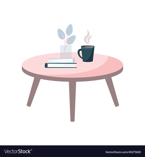 Isolated round coffee table Royalty Free Vector Image