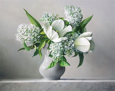 25 Hyper Realistic Flower paintings by Belgium artist Pieter Wagemans