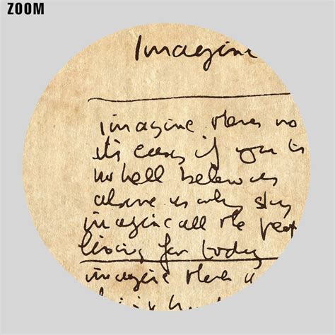 Printable John Lennon - Imagine song handwritten lyrics poster