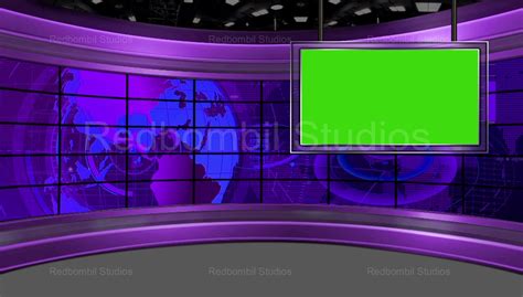 News-37 Broadcast TV Studio Green Screen Background Loopable | Gerak ...