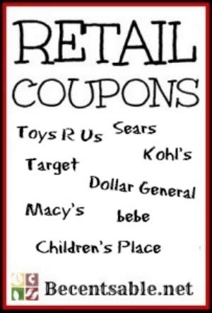 Retail Coupons: Kohl's, Toys R Us, Hobby Lobby And More