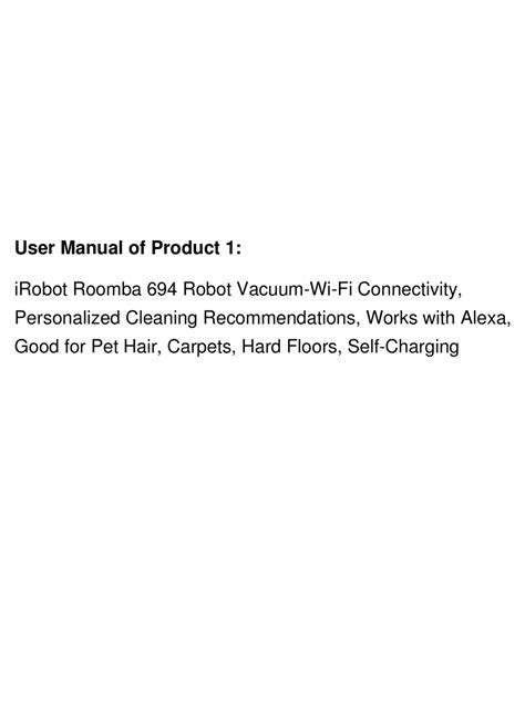 IROBOT ROOMBA 694 OWNER'S MANUAL Pdf Download | ManualsLib