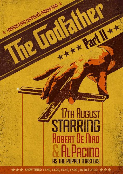 The Godfather Part II 1950’s Style Robert De Niro Movie Posters by ...