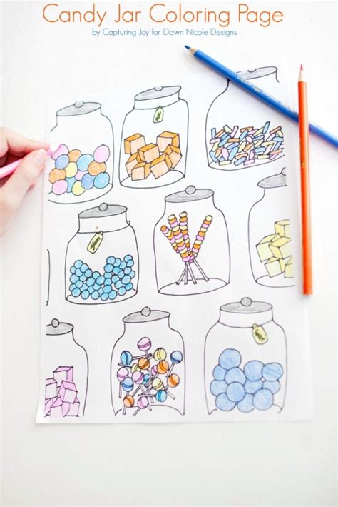 Candy Jar Coloring Page | Dawn Nicole Designs®