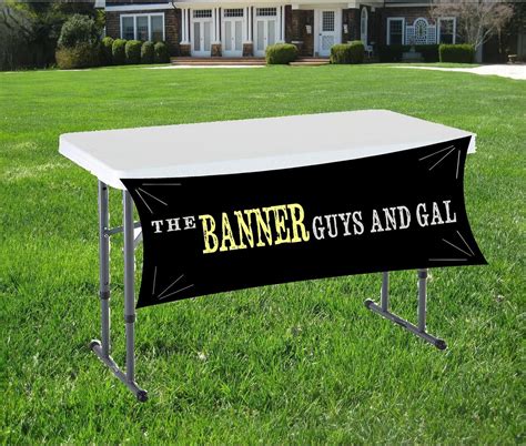 Table Banner, Table Runner, Custom Vinyl Banner, Outdoor Event Sign, Logo and Business Name ...