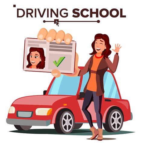 Premium Vector | Woman in driving school