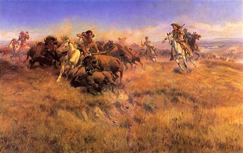 Running Buffalo, 1918 - Charles M. Russell - WikiArt.org