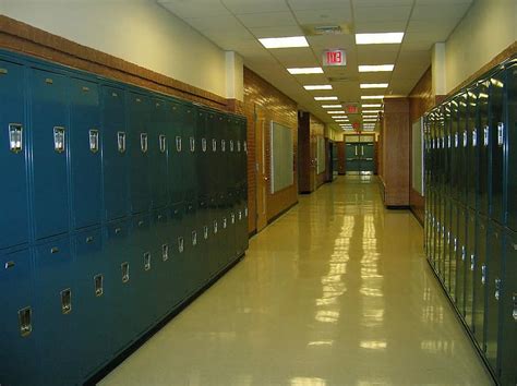 High School Hallway Lockers