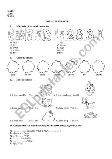 Elementary test - ESL worksheet by INNAina