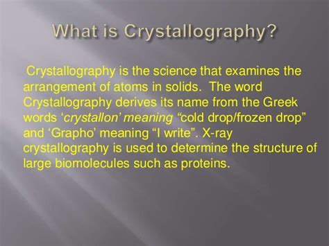 Crystallography