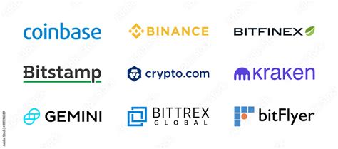 Cryptocurrency Exchange Logos. Top Crypto Currency Exchanges Websites Vector Logo Collection ...