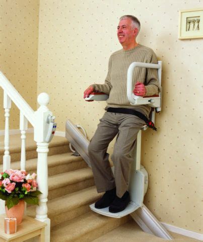 Our sit and stand stairlift for people with difficulties sitting down. This is handy for another ...