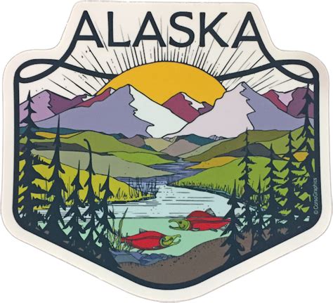 Alaska Big Sun Sticker | Alaska, Alaska art, Alaskan artist