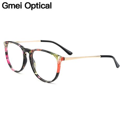 Gmei Optical Fashion Floral Round Women Glasses Frames Brand Designer Prescription Eyeglasses ...