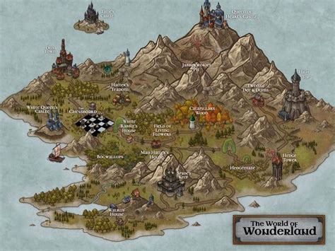 a map of the world of wonderland land