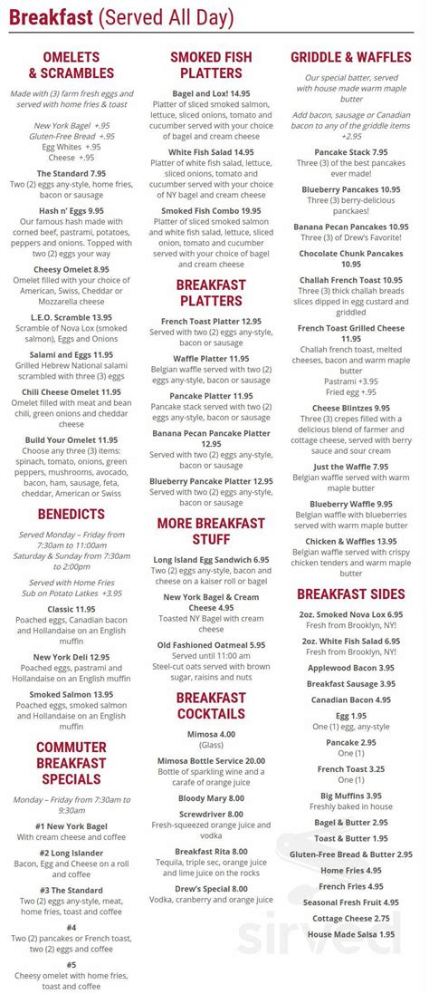 Max and Louie's New York Diner menu in San Antonio, Texas, USA