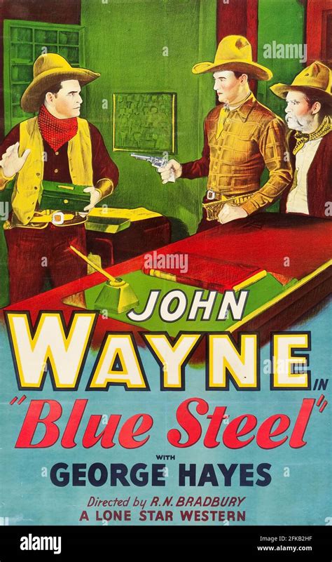 Blue steel (1934 western film) vintage poster feat. John Wayne and George Hayes Stock Photo - Alamy