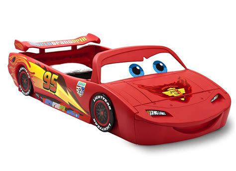 Disney/Pixar Cars Lightning McQueen Toddler-To-Twin Bed With Toy Box By Delta Children ...