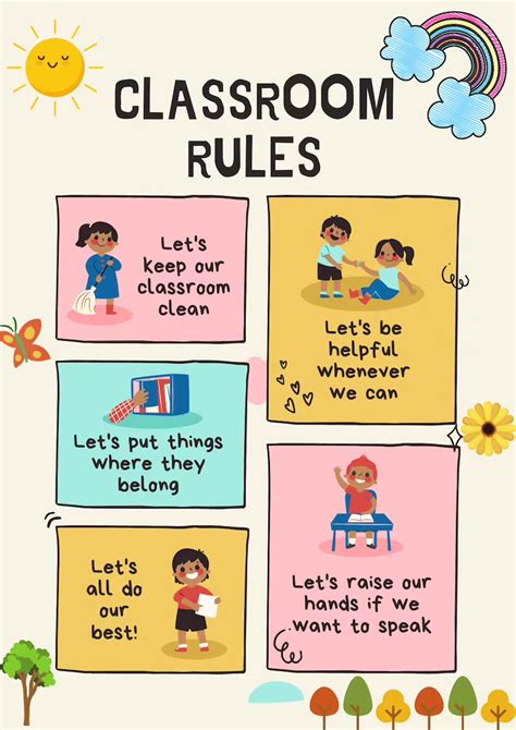 Class rules classroom rules kindergarten class rules etsy singapore ...