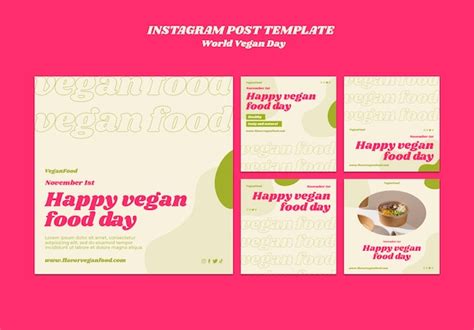 Free PSD | World vegan day instagram posts