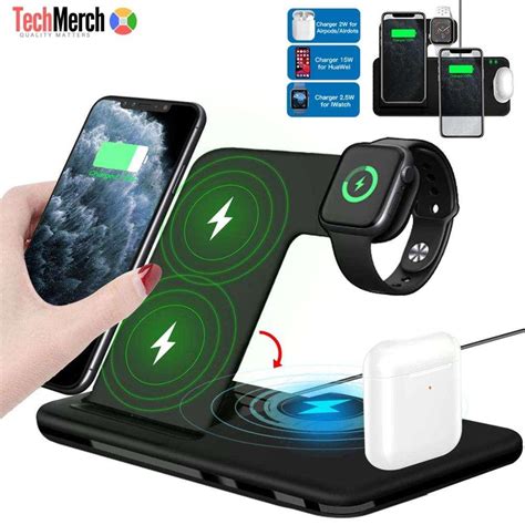 15W Qi Fast Wireless Charger Stand For iPhone ,iwatch and Airpod