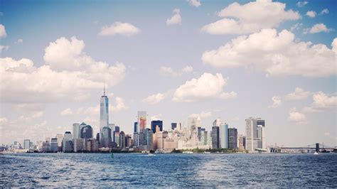 Wallpaper : sea, city, cityscape, water, building, sky, skyline, skyscraper, New York City ...