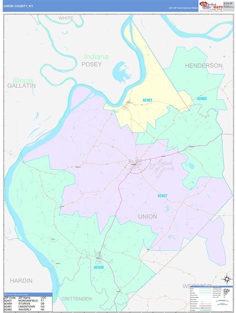 Union County, KY Wall Map Color Cast Style by MarketMAPS - MapSales.com