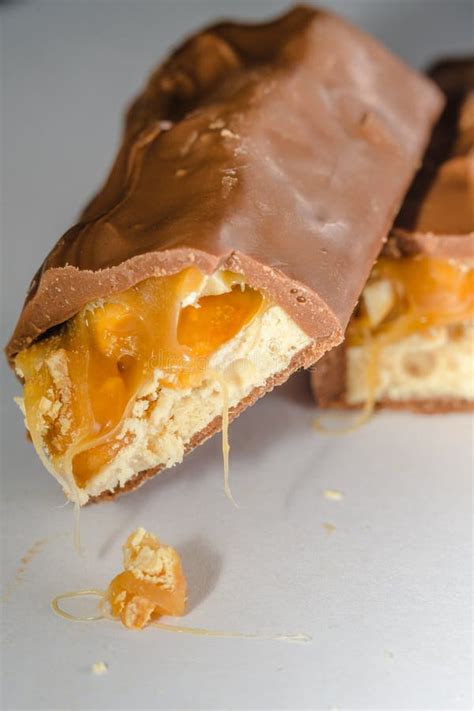 Chocolate Candy Bar with Caramel Nougat Stock Image - Image of foods, golden: 108666201