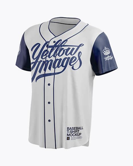 Men's Baseball Jersey Mockup - Halfside View - Free Download Images High Quality PNG, JPG