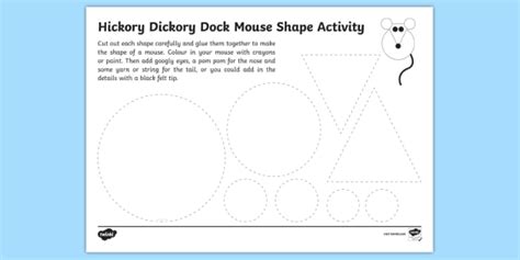 Nursery Rhyme Crafts | Hickory Dickory Dock Mouse Activity