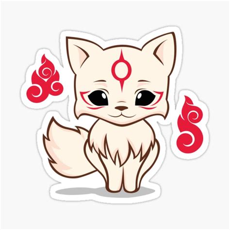 "Chibi Cute Amaterasu Okami Wolf" Sticker for Sale by LoShimizu | Redbubble