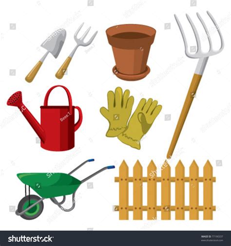 Gardening Tools Stock Vector Illustration 77190337 : Shutterstock