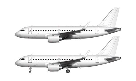 Airbus A319 NEO blank illustration templates – Norebbo