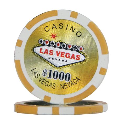 50pcs Las Vegas Nevada Poker Chip $1000 Yellow 14 Gram (Ship US Country Only) #9914x50#