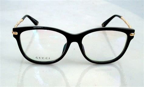 Vintage GUCCI Eyeglasses Frame Black w. Gold BambooTemples